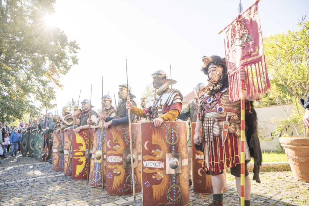 Rímske hry 2024, vojaci rímskej légie so štítmi