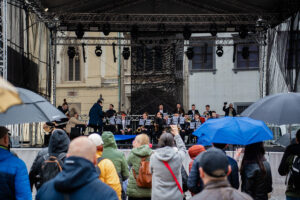 Dychový orchester žiakov a učiteľov ZUŠ, vystúpenie počas BMD